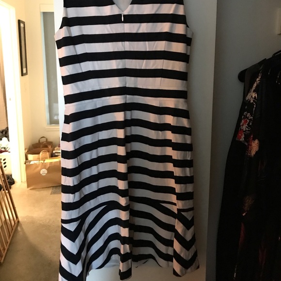 Banana Republic Navy & White Striped Fitted Dress - Picture 6 of 11